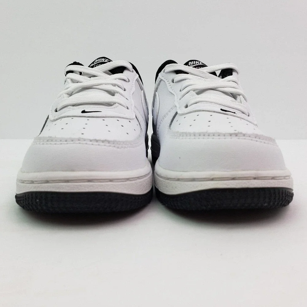 Nike Air Force 1 AF1 ESS Toddler Boys Size 8c White Black Low Sneaker Shoes